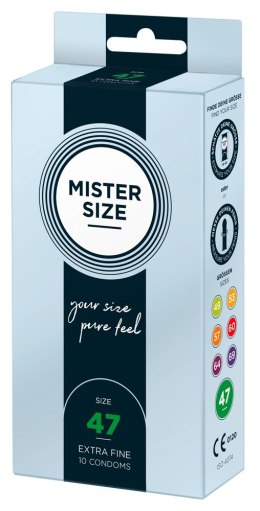 Wegańskie prezerwatywy condomy gumki Mister Size 47mm 10szt