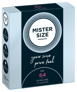 Wegańskie prezerwatywy condomy gumki Mister SizeMister Size 64mm 3szt