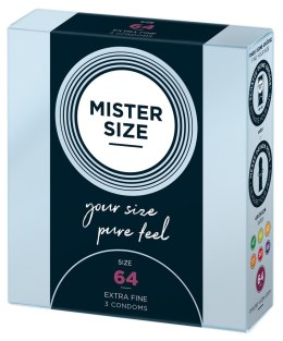 Wegańskie prezerwatywy condomy gumki Mister SizeMister Size 64mm 3szt