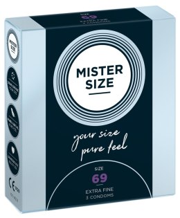 Wegańskie prezerwatywy condomy gumki Mister SizeMister Size 69mm 3szt