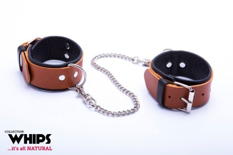 WHIPS Kajdanki mankiety damskie na nogi, koniakowe BDSM WHIPS Kajdanki mankiety damskie na nogi, koniakowe BDSM