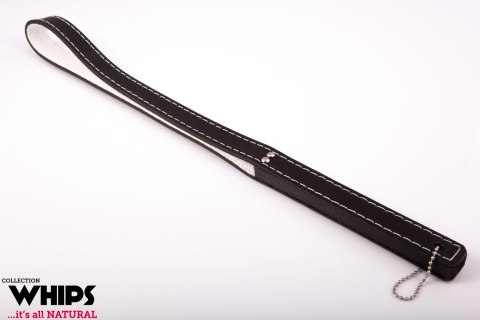 WHIPS Biały Pas do Chłosty 37 cm - Skórzana Dyscyplina BDSM WHIPS Biały Pas do Chłosty 37 cm - Skórzana Dyscyplina BDSM
