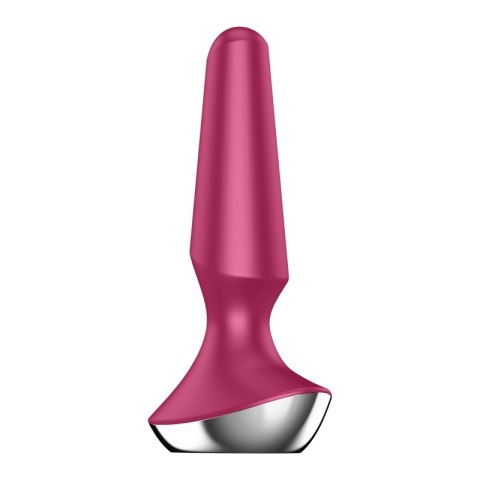 Satisfyer PLUG-ILICIOUS 2 Red - Korek analny z zaokrągloną końcówką i zwężającym się kształtem Satisfyer PLUG-ILICIOUS 2 Red - Korek analny z zaokrągloną końcówką i zwężającym się kształtem