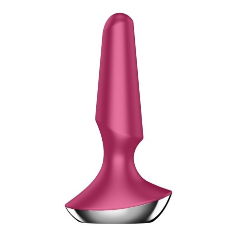 Satisfyer PLUG-ILICIOUS 2 Red - Korek analny z zaokrągloną końcówką i zwężającym się kształtem Satisfyer PLUG-ILICIOUS 2 Red - Korek analny z zaokrągloną końcówką i zwężającym się kształtem