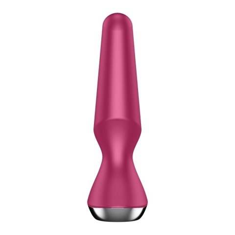Satisfyer PLUG-ILICIOUS 2 Red - Korek analny z zaokrągloną końcówką i zwężającym się kształtem Satisfyer PLUG-ILICIOUS 2 Red - Korek analny z zaokrągloną końcówką i zwężającym się kształtem