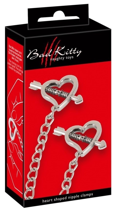 Zaciski na Sutki Serce Bad Kitty – Subtelna Stymulacja z Akcentem Romantyzmu FETISH Zaciski na Sutki Serce Bad Kitty – Subtelna Stymulacja z Akcentem Romantyzmu FETISH