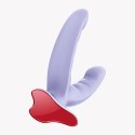 FUN FACTORY Ryde Lavender – podwójne dildo z przyssawką do stymulacji zewnętrznej i wewnętrznej