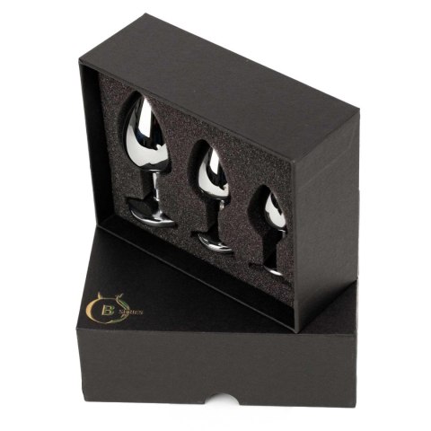 Ekskluzywny Zestaw Korków Analnych Silver Crystal Collection