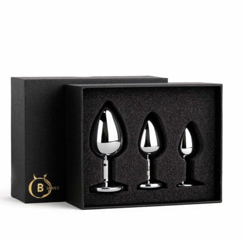 Ekskluzywny Zestaw Korków Analnych Silver Crystal Collection