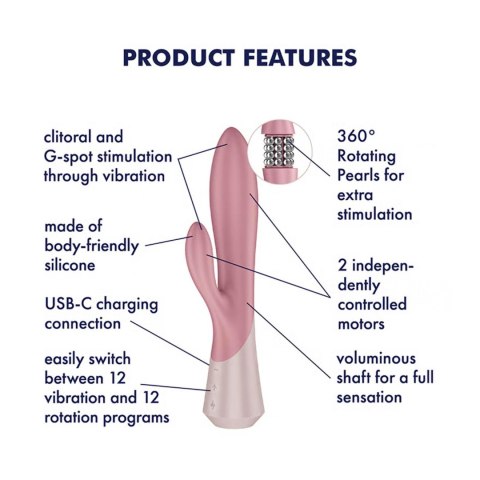 Satisfyer Pearl Bunny 1 Terracotta - Wibrator Rabbit z Rotującymi Perełkami 360°