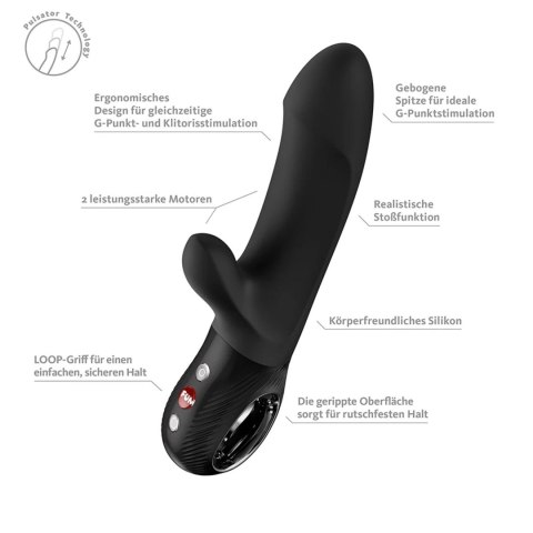 FUN FACTORY Bi Stronic Embrace Black – pulsator króliczek z ruchem posuwistym