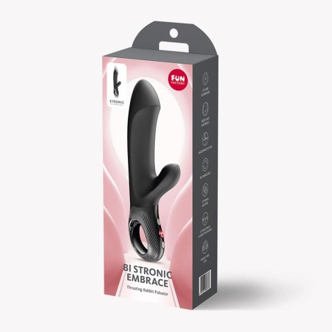 FUN FACTORY Bi Stronic Embrace Black – pulsator króliczek z ruchem posuwistym
