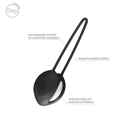 Fun Factory Smartball Uno Black – Pojedyncza Kulka Gejszy do Treningu Mięśni Kegla