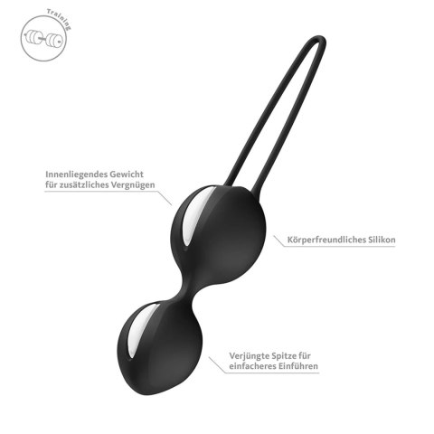 Fun Factory Smartballs Duo Black – Podwójne Kulki Gejszy do Treningu Mięśni Kegla