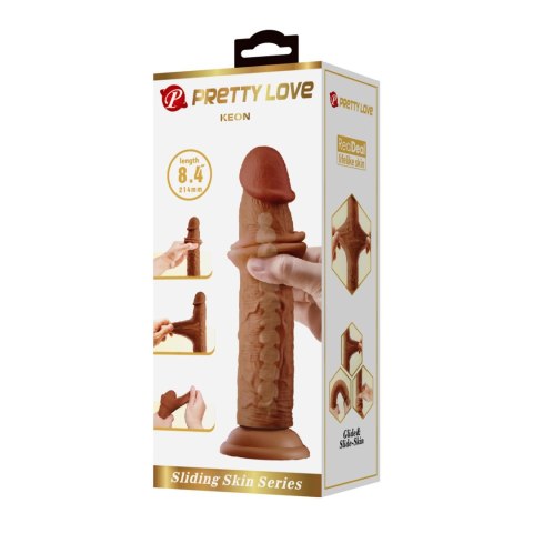 Pretty Love Keon 8.4" – Realistyczne Dildo z Ruchomą Powłoką i Przyssawką