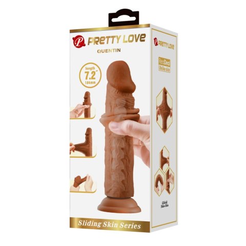 Pretty Love Quentin 7.2" – Realistyczne Dildo z Ruchomą Powłoką i Przyssawką